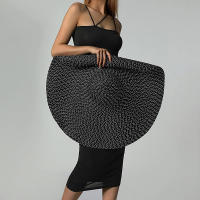 Sombrero De Playa Para Mujer Grande Y Plegable Con Protección UV Sombrilla De Verano De Paja Estilo Casual Para Bodas - details 3