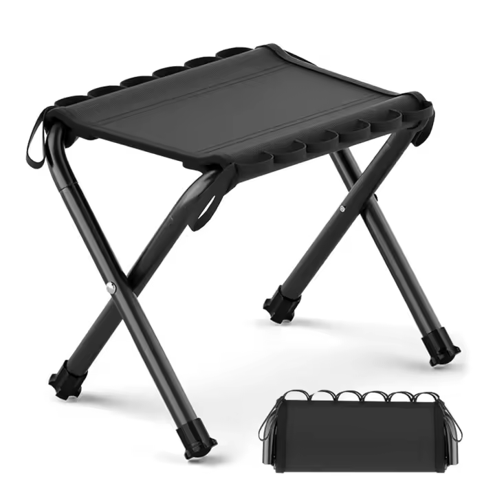 ER Taburete portátil ultraligero de Doble Capa para acampar, taburete plegable de Tela Oxford con Bolsa de Transporte, taburete de Pesca adecuado para Peach, senderismo, jardinería y playa - 1