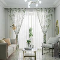 Cortina De Ventana Transparente De Paja De Doble Hoja Gauze Fino Cortina De Tule Voile Para Habitación Moderna Estilo Floral - details 6