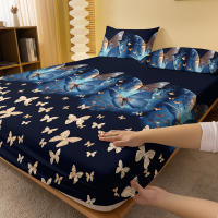 Sábana Ajustada Moderna Y Sencilla Con Estampado De Mariposa Mate Para Dormitorio Cobertura De Cama De Poliéster 100% Sin Almohadillas - details 2