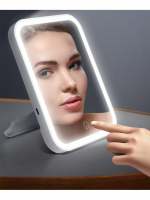 Espejo De Maquillaje LED Con Ajuste De Brillo Y Giratorio Incluye Almacenamiento Y Cargador USB Para Tu Rutina De Belleza - details 1