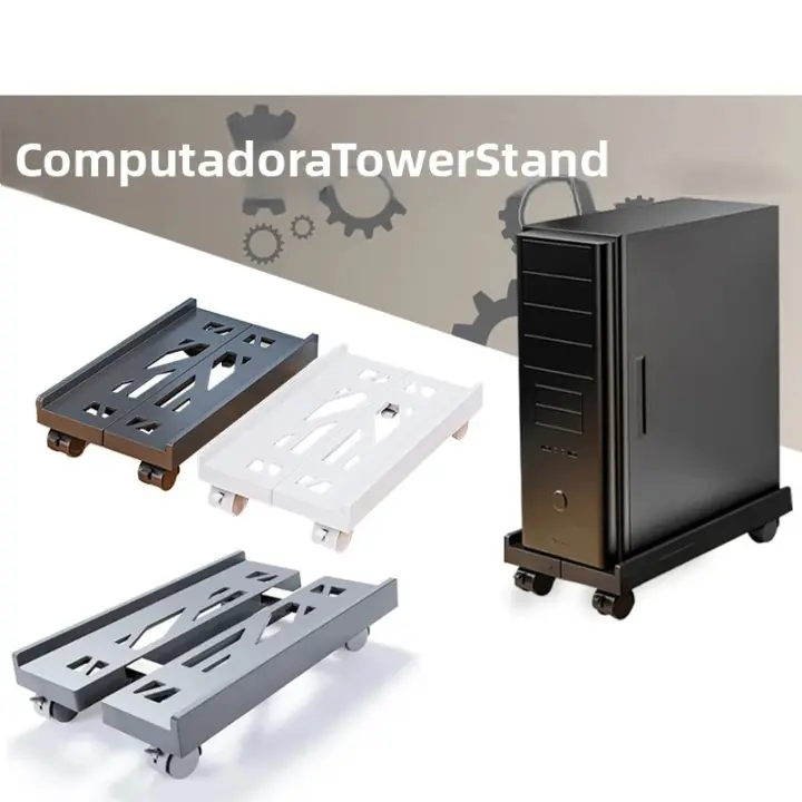Soporte De Torre De Computadora Con Ruedas Giratorias CPU Holder Para PC De Escritorio Estante Móvil Para Componentes De Computadora - 1