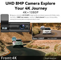 Cámara DVR De Coche Mini Dash Cam 4K 2160P Con WIFI GPS Lente Dual Grabación De Video Negro Bocina Visión Nocturna Para Automóvil - details 2