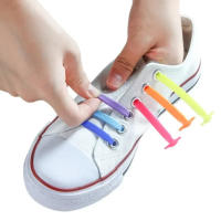 Nuevos 16Pcs Cordones Elásticos Para Zapatillas Silicona Estirable Cordón De Goma Unisex Moda Sin Atar Medio De Fijación Para Zapatos - details 2