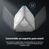 Cargador Inalámbrico Plegable 3 en 1 Magnético para iPhone 16/15/14/13/12 Pro Max/Plus/Mini, Apple Watch 9/Ultra 2/8/7/SE/6/5/4, AirPods 3/2/Pro - Carga Rápida, Protección Múltiple Certificada - FYRA Consumer Electronics - details 1