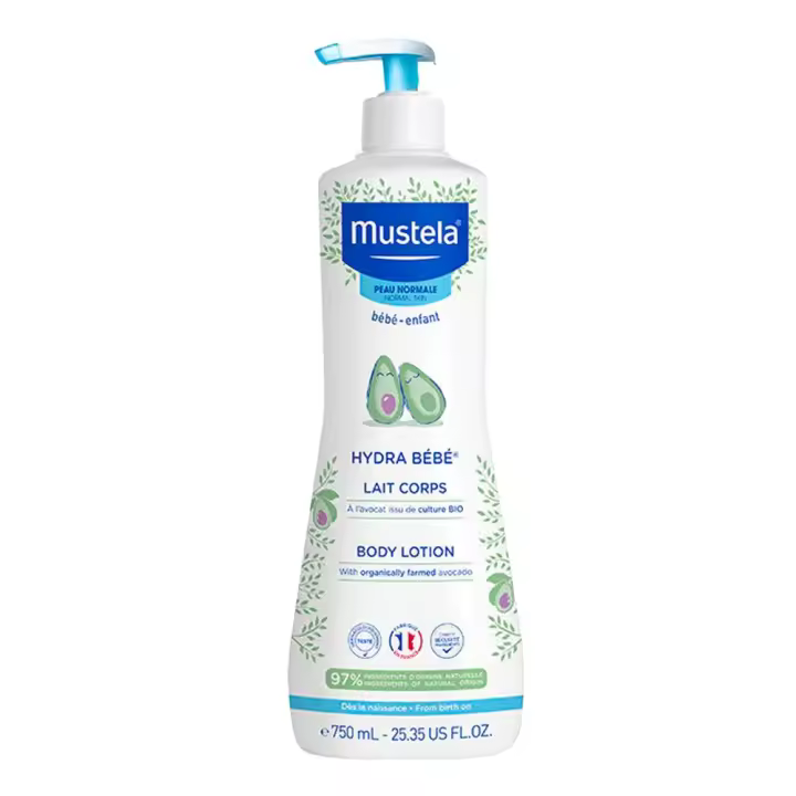 Mustela Hydra Bebe Loción Corporal 750ml - Hidratación Infantil con Aguacate Bio - 1