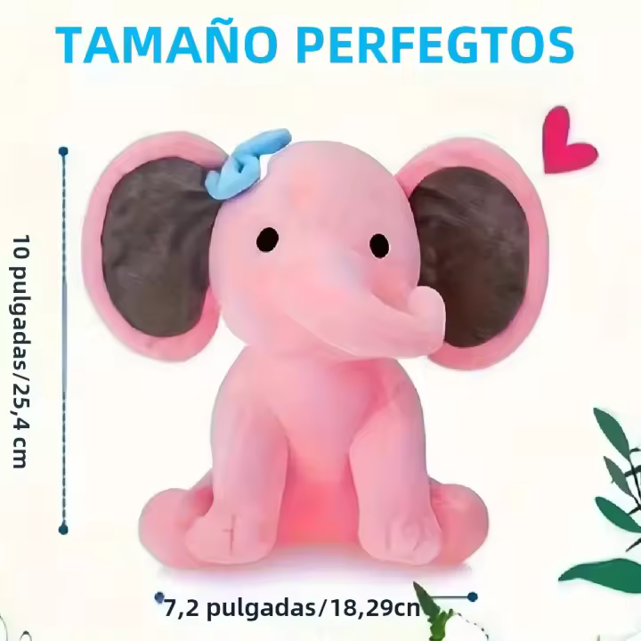 Elegante Muñeco De Peluche Elefante Para Baño De Fetiche De Nacimientos Regalo Perfecto Para Bebés Recién Nacidos Y Graduaciones Material De Poliéster Relleno De Algodón PP - 1