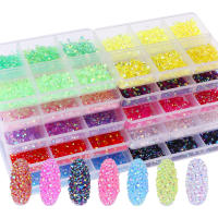3000pcs De Strass Planos En Color Morado AB Para Manualidades Y Uñas Adornos De Resina Brillantes Y Cuentas De Cristal Aogue - details 1
