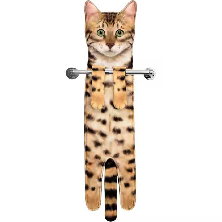 Divertidos Gatos Toallas de Mano Suspendible- Decoración Gato Baño Cocina - Toalla Absorbente Animal Regalos Navidad Cumpleaños Amigo Invisible-Regalos Originales Graciosos Mujer Amantes de Los Gatos - 1