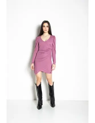 Vestido Jaimé morado drapeado - 1