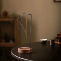 Encendedor De Incienso Lnsence Burner Inverso Madera Redonda Soporte Para Incienso Decoración Para Dormitorio Yoga Hogar - details 5