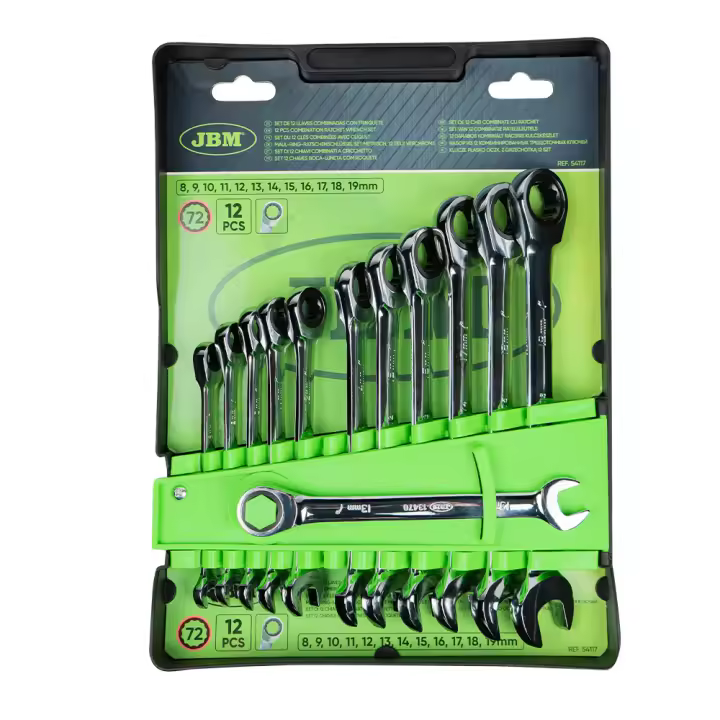 JBM 54117 SET DE 12 LLAVES COMBINADAS CON TRINQUETE - 1