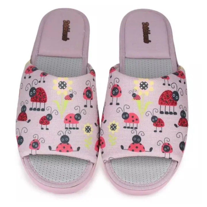 Devalverde zapatilla de hogar puntera abierta para mujer 1570 color rosa - 1