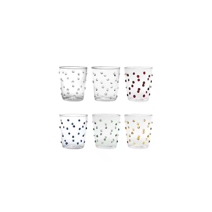 Florero Azafrán para Fiesas de 45 CL, multicolor, 6 piezas en Vidrio - 1