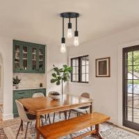 Lámpara Colgante Vintage De 3 Luces E27 Soporte Semi-Enchufe Para Techo Moderno Para Dormitorio Sala De Estar Pasillo - details 6