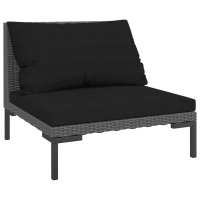 vidaXL Sofás de jardín semicirculares/ mesa ratán sintético sofá central, sofá de esquina, Sofá central (2 uds) Conjunto Terraza Muebles Jardín Exterior Juego de Muebles de jardín Mueble Jardín Exterior Muebles de Salon Exterior - details 1