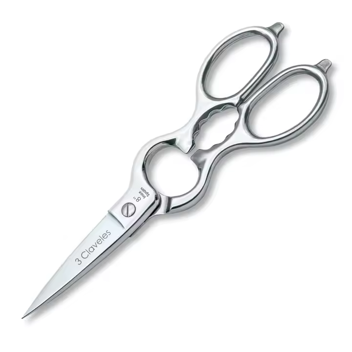 3 Claveles - Tijeras de Cocina Profesional Multiuso de 8" 20 cm. Acero Forjado en Caliente - 1