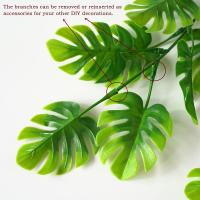 Planta Artificial De Monstera Colgante Falsa Con Hojas De Palma Y Hierba De Iva Para Decoración De Exposiciones Y Jardines - details 5