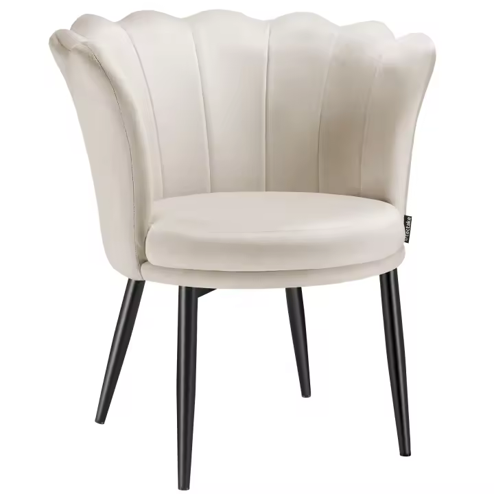 Tectake - Sillón STELLA acolchado grueso - 67 x 64 x 76 cm, Cómodo sillón con elegante tapizado de piel sintética, Acolchado extragrueso gracias al relleno de espuma de alta densidad, Amplio asiento con respaldo curvado en forma de flor - 1