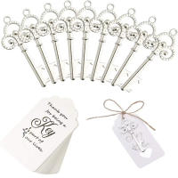 10pcs Abrebotellas Con Llavero Vintage De Esqueleto Y Etiqueta Gracias Para Favors De Boda Regalos Para Fiesta De Boda - details 10