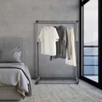Perchero de Pie con Ruedas, Acero Inoxidable, DOBLE 80x43x90 a 160 cm, Perchero de Ropa Burro, Estructura Metalica Extensible, Organizador de Perchas y Ropa - details 5