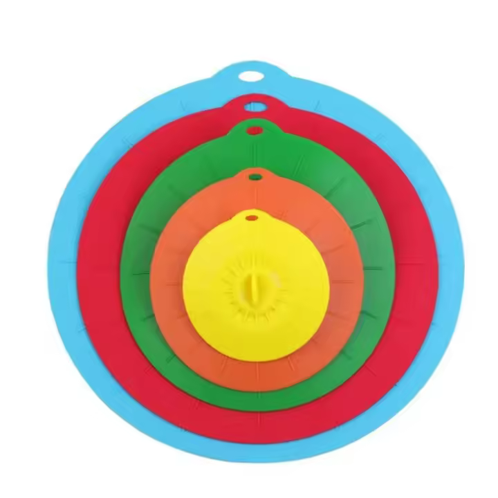 Juego de 5 tapas de silicona para microondos, tapas para ollas y sartenes, envoltorios de silicona para productos de Cocina - 1