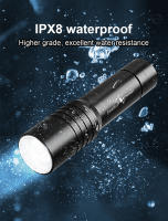 Linterna Submarina Recargable Zoom 200M LED Profesional Portátil Impermeable IPX8 Linterna De Buceo Paweinuo Color Negro - details 1