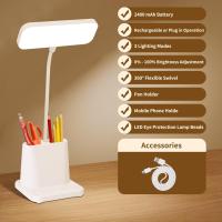 Lámpara de escritorio,lámpara de escritorio LED regulable 3 modos,luz de escritorio con protección para los ojos portalápices - details 0