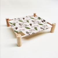 Cama De Gato De Madera Y Lona Elevada Hogar Hamacas Silla De Tendencia Para Pequeños Perros Y Conejos Resistentes Suministros Para Mascotas - details 4