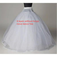 Petticoat De Tulle Para Boda Sin Aros 4/6/8 Capas Accesorios De Vestido De Novia Estilo A-Line Abanico Ancho Y Puff - details 1