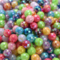 Talares Acrílicos Redondos Facetados AB Color 6mm 8mm 100/200 Piezas Para Fabricación De Joyas Pulseras Collares Hechas a Mano - details 0