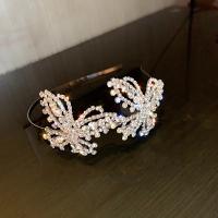 Diadema De Metal Estilo Doble Con Rhinestone De Mariposa Para Mujer Accesorio Elegante Y Personalizado Para El Cabello - details 8