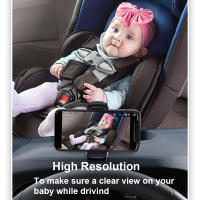 Monitor De Bebé WiFi Cámara De Vehículo Con Visión Nocturna Rotación De 360° Espejo Para Asiento Trasero Sin Cable Resolución SD 720P - details 14
