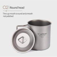 Tiartisan Taza De Acero Titanio Ultraligera Portátil 420ml Con Manija Plegable Para Camping Picnic Taza De Té Con Cubierta - details 5