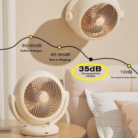 Ventilador de pared recargable USB de 1200 mAh 17,3X10,8X17,6CM ventilador portátil pequeño oscilante de 180 grados hacia arriba y hacia abajo ventilador de mesa de tres velocidades (caqui) - details 1