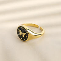 Encanto Anillo de lazo para mujer, estilo elegante, chapado en cobre de 14 quilates, con flor. - details 26