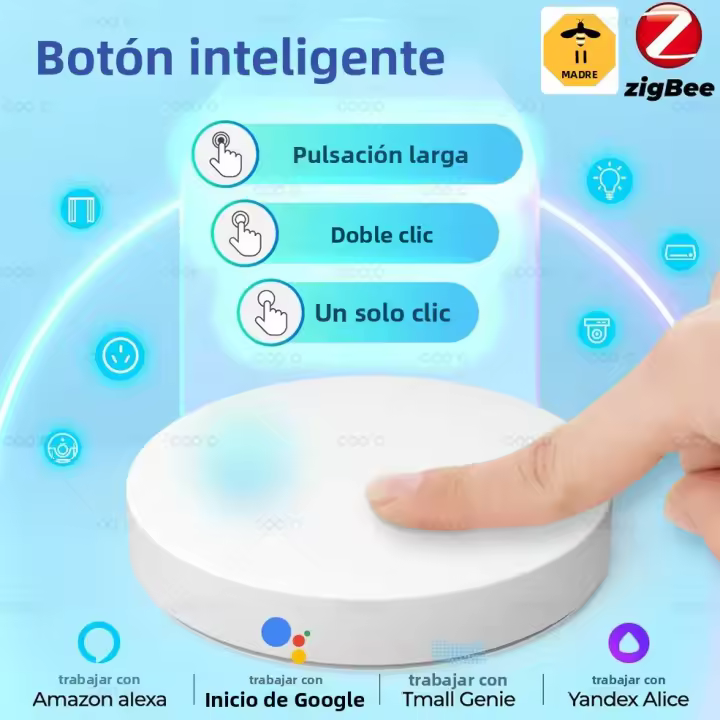 Interruptor Inteligente ZigBee Botón Escena Controlado Por Batería Automatización Compatible Con Dispositivos Zigbee Y Zigbee2mqtt - 1