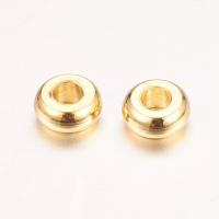 50pcs Cuentas De Espaciador De Latón Galvanizado De 18K Oro Auténtico 4x1.5mm Agujero De 1.5mm Sin Níquel Para Joyería De Moda - details 0