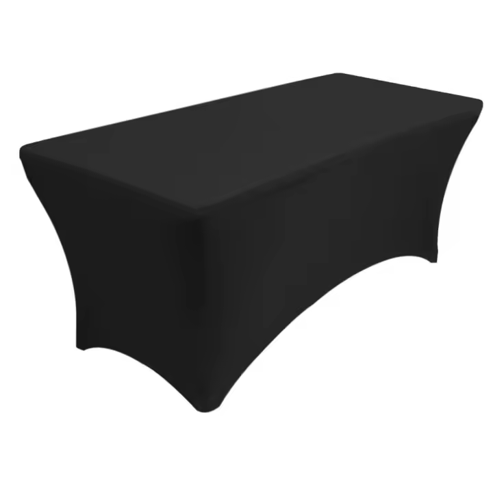 Mantel Rectangular De Poliéster 100% Algodón Impermeable Y Lavable Blanco/ Negro Alta Elasticidad Para Bodas Fiestas Masajes Hotelería Cumpleaños - 1