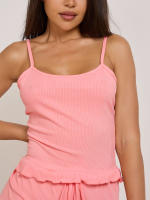 Conjunto De Pijama Para Mujer Ropa De Dormir Cómoda De Algodón Sintético Con Estilo Sexy Top De Hombros Y Shorts Shorts De Verano Casual Para El Hogar - details 5