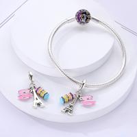 Encantos De Cocodrilo Plateado En Plata Con Dibujo Colorido Encantos Colgantes Para Pulseras Y Collares Joyería DIY - details 134