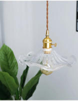 Lámpara Colgante De Vidrio Colorido LED Para Dormitorio Y Sala De Estar Estilo Art Decó Chandelier Colgante De Cobre Simple Para Bar Y Restaurantes - details 14