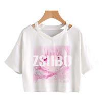 Camiseta De Mujer Con Estampado Kawaii Pink Anime Graphic Casual Punk Corta Manga V-Neck Top De Verano Streetwear - details 2