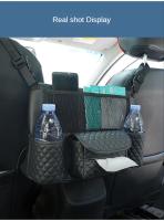 Bolsa De Almacenamiento Para Asiento Medio De Coche De Gran Capacidad En Cuero Negro Estilo Napa Soporte Para Artículos Colgante Para Espalda De Silla - details 15