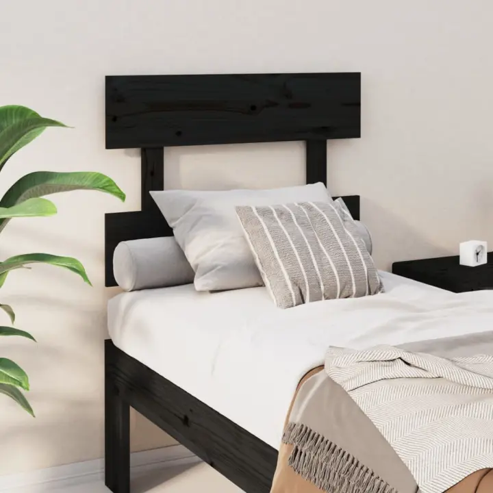 Cabecero de cama madera maciza de pino negro 93,5x3x81 cm - 1