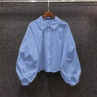 ZANZEA Camisa Elegante Para Mujer Con Manga Larga Y Forma De Lámpara Estilo Casual Con Botones Cuello En V Tunicas Sueltas Para Oficina - details 2