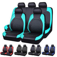 Funda de asiento de Coche de Ocho plazas con borde de Diamantes de una sola Línea, Cuero syntético, Cuero artificial - details 8