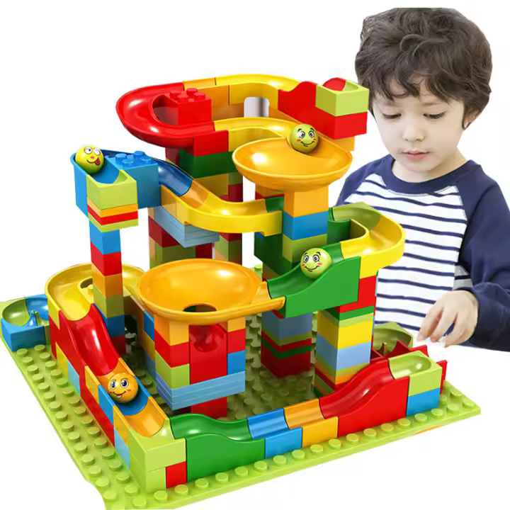 DIY 206/168Pcs Mini Marble Race Run Block Compatible city Building Blocks Funnel Slide Blocks DIY Toys For boys Children gift - 1