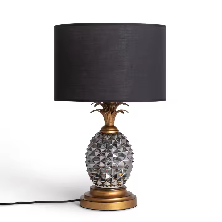 Ledkia Lámpara de Mesa Metal y Tela Samoa Negro - 1