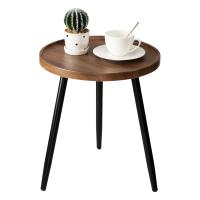LUTODY - Mesa centro auxiliar de madera maciza MDF con 2 niveles estilo nórdico para dormitorio, salón, habitación y recibidor - details 4